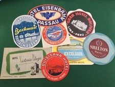 Vintage 8 Hotel Luggage labels