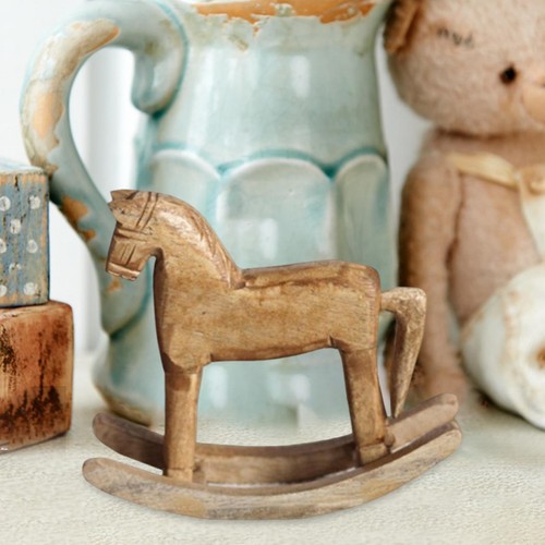 Wooden horse statue - wooden, rocking