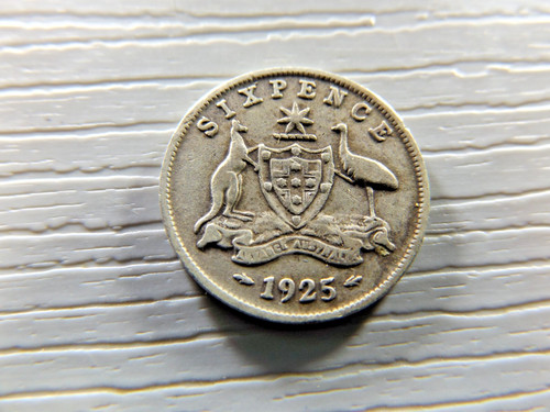 Australian 1925 six pence 2 - six,