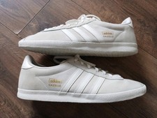 Mens Adidas Gazelle OG In Cream & White Trainers In Size 10 UK