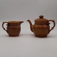 Vintage Royal Worcester Crown Ware Huntsville Ontario Teapot & Milk Jug (#H1/13)