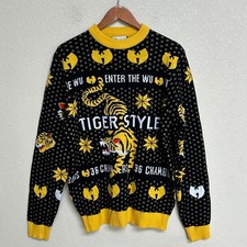 HULU x WU-TANG Tiger Style 36 Chambers Enter the Wu Christmas Sweater Black L