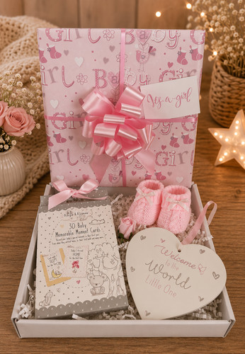 Luxury baby girl gift - baby, basket