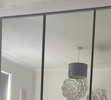 Three IKEA Aheim mirror wardrobe door + handles and hinges 50x229 cm