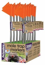 10 x High Visability Ground Mole Trap Markers Mark Flags 30cm Orange