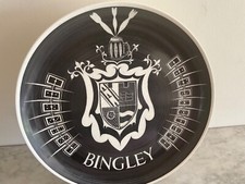 BINGLEY Darts Dominoes Handmade Studio Pottery Charger Coat of Arms 1962 HPH