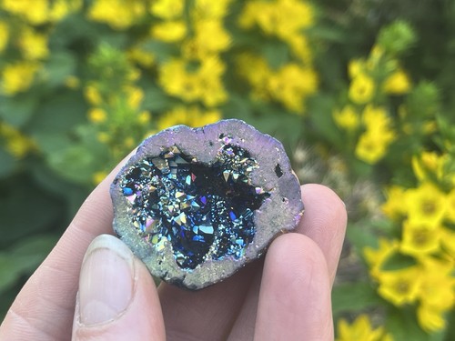 Aura quartz geode mineral - aura,