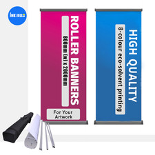 Roller Banner - Printed Your Artwork - Pop/Roll/Pull up Display  LOT