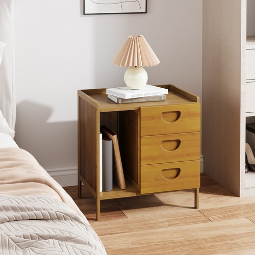 Bamboo bedside table - bedside,