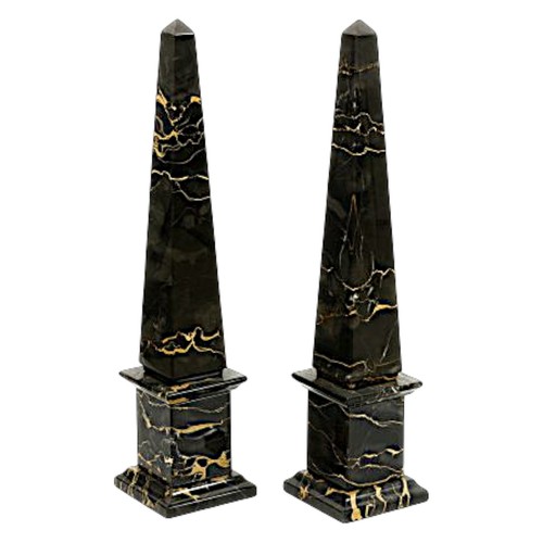 Pair black portoro marble - black,