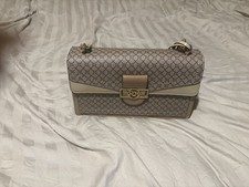 BNWT River Island Brown Monogram Panelled Shoulder Bag