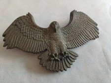 Vintage Solid Brass Belt Buckle Of An Eagle 11 Cm Wide