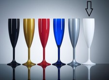 Coloured Reusable Plastic Polycarbonate Champagne Glasses - Red, White or Blue