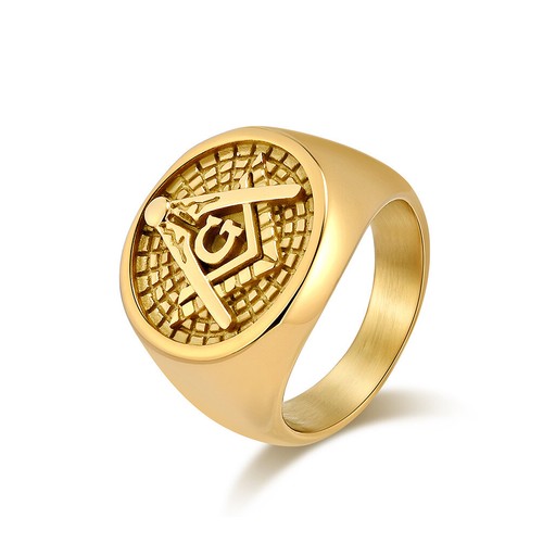 Men masonic signet ring - masonic,