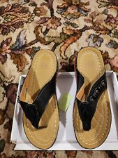 Black Low Wedge Flip Flops