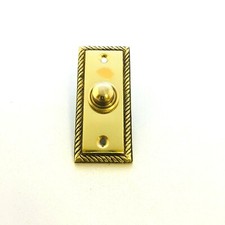 Solid Polished Brass Georgian Door Bell Chime Push Button Press 