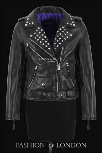 Womens brando leather jacket - leather,