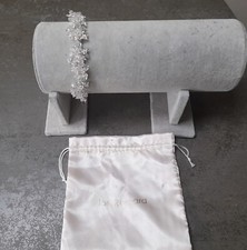 jon richard bridal wedding silver Headband crystal beads diamante flowers