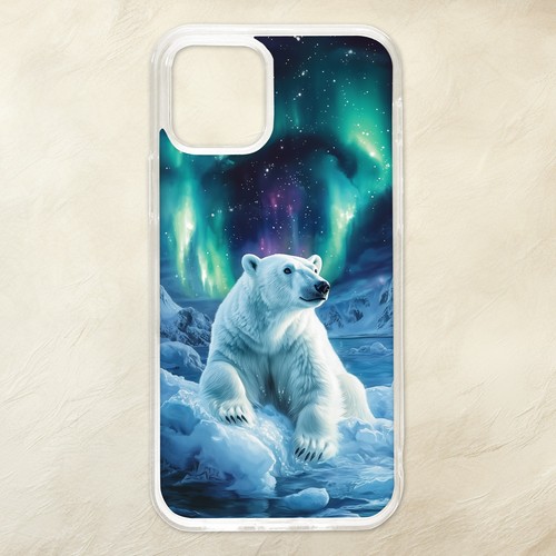 Polar bear northern - northern, lights