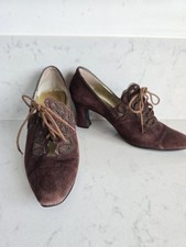 Vintage Victorian Edwardian 1920s Style Brown Lace Up Shoe Size 5 Roland Cartier
