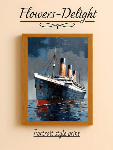 Titanic oil painting - painting, art