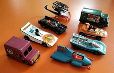 8 Vintage Retro 70-80s Corgi Ertl DC Comics Batman Marvel Die-cast Cars Vans Lot