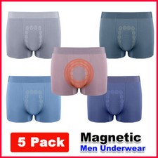 5 Pack Magnetic Therapy Underwear Boxer Shorts Mens Long Lasting Energy Trunks