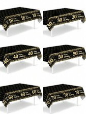 Black gold birthday tablecloth - gold,