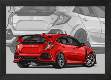 honda civic type r red Framed