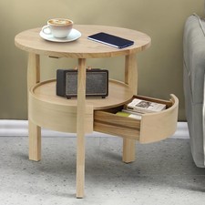 Solid Oak Round Coffee Table