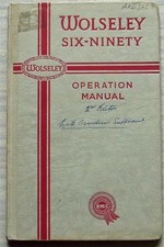 WOLSELEY SIX-NINETY Car Operation Manual Handbook March 1954 #AKD 585 2nd Ed