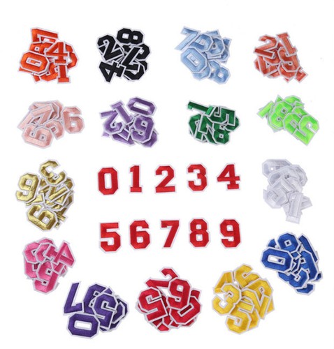 Number embroidered patches - ,