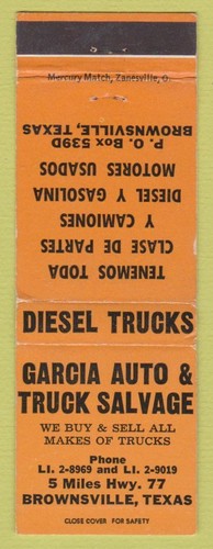 Matchbook cover garcia - cover,