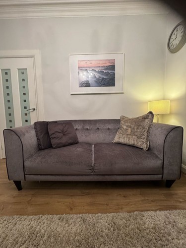 Dfs stylish grey velvet - stylish,