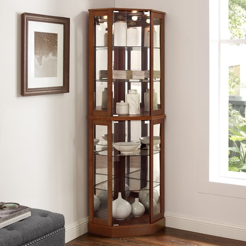 Wooden lighted curio corner - lighted,