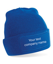 Personalised Beanie Patch Hat embroidered  - with your company name or text