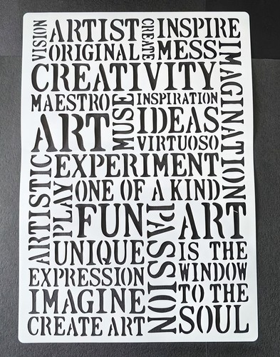 Large stencil words - a4,