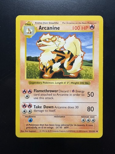 Arcanine base set shadowless - arcanine,