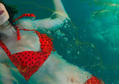 Toast polka dot bikini top - toast,