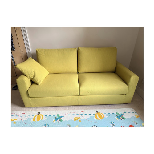 Scs butter yellow fabric sofa - butter,