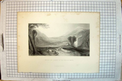 Antique old print - print, apollo