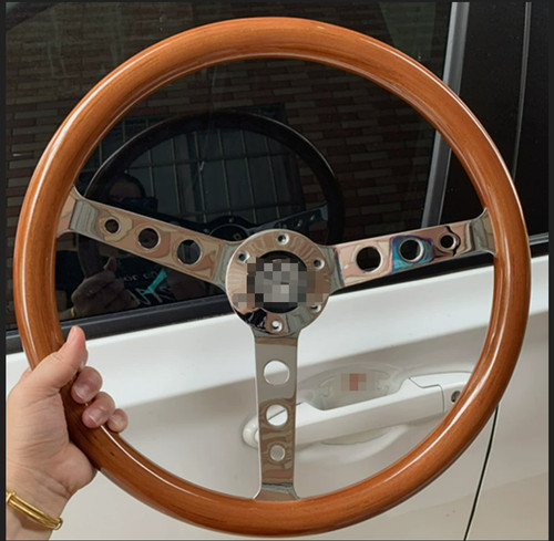 Steering wheel wood chrome - wheel,