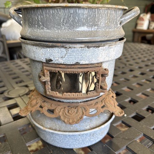 Antique cast iron enamel - antique, &