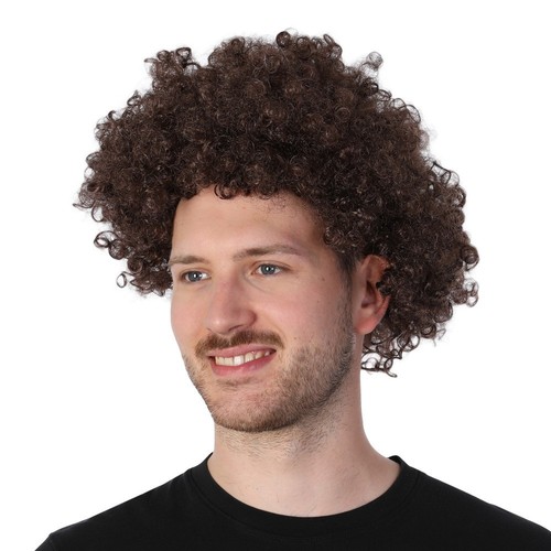 Brown afro wig mens - brown,