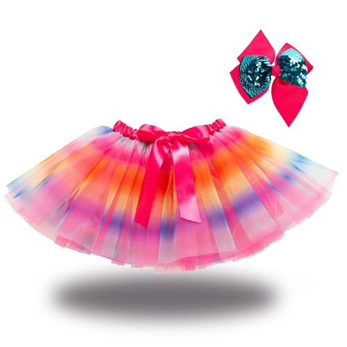 Girls kids bow rainbow - uk,