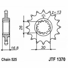 JT 1370 z16 SPROCKET FOR HONDA