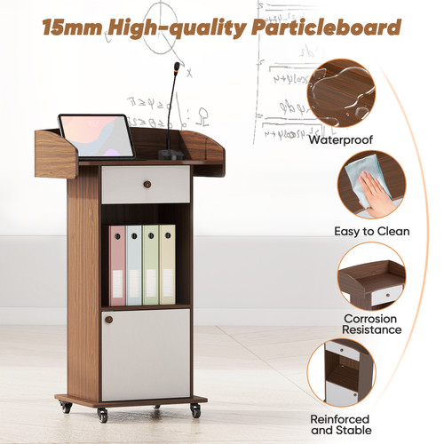 Wooden podium stand portable - podium,