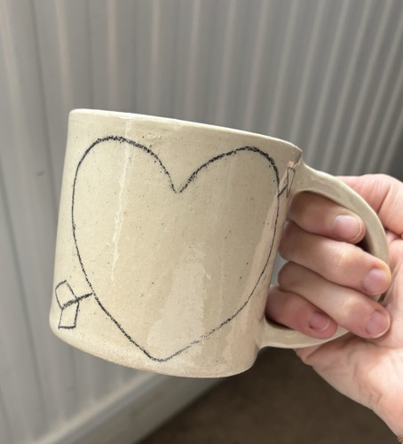 Handmade ceramic lazy heart - handmade,