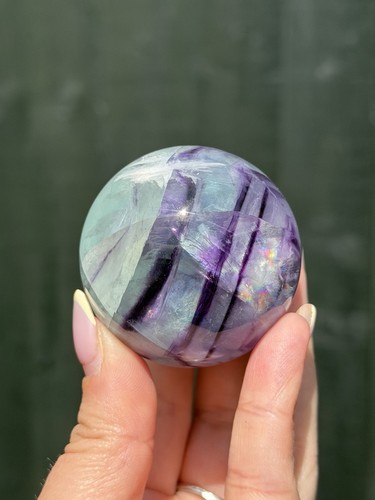 Rainbow fluorite sphere - fluorite,