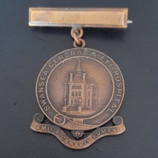 Vintage 1920/30s "SWANSEA GENERAL &EYE HOSPITAL" Nurses Bronze Medal/Badge